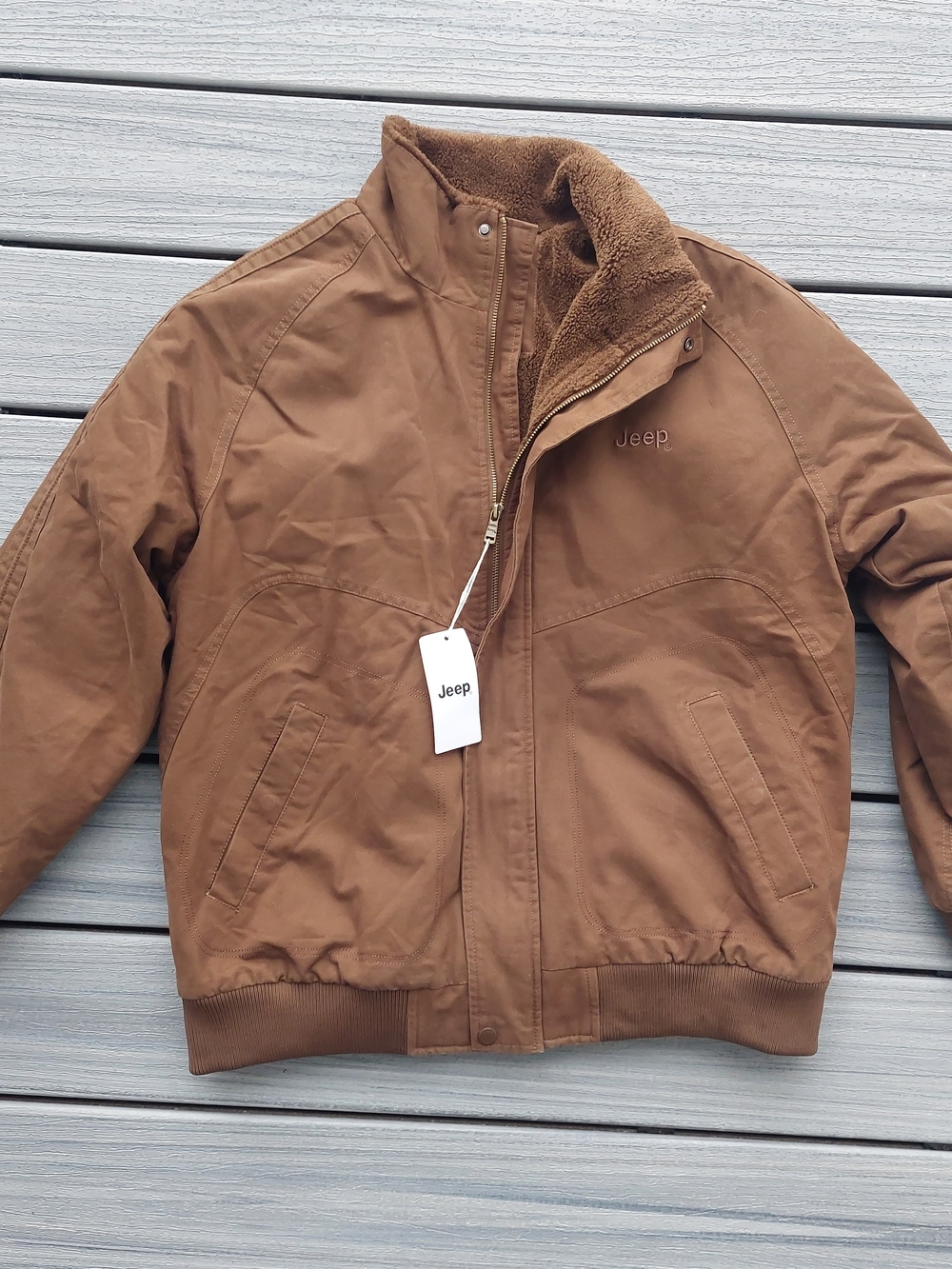 Jeep Men's Brown Insulated Jacket Canvas Work Xl Xxl Tan NWT